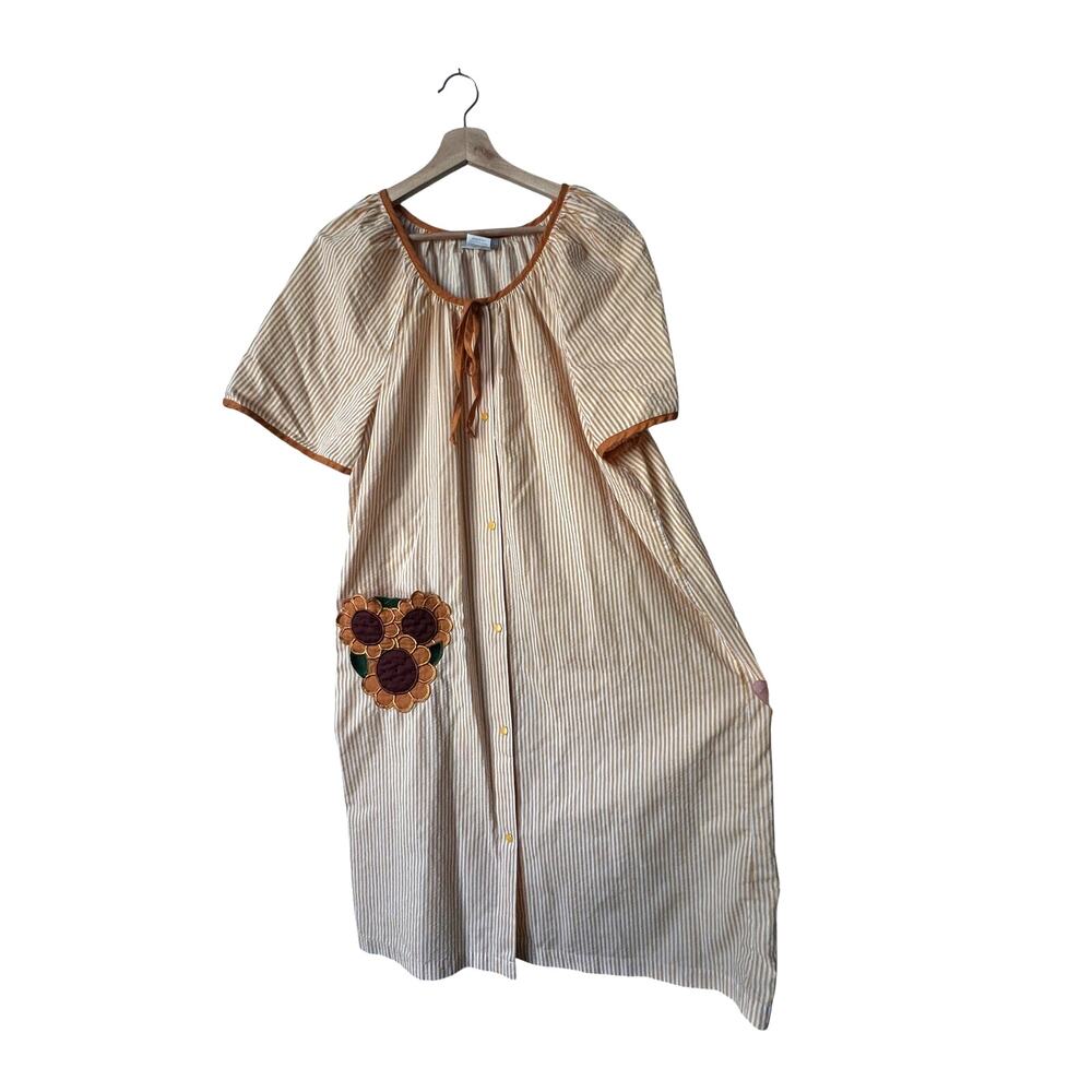 CW Classics Striped Cottagecore Lounge House Dress Large